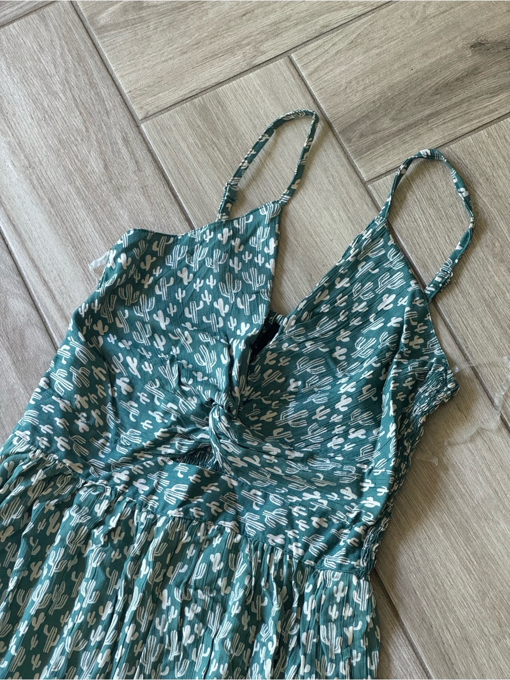 Angie Green Floral Knot-Front Wide-Leg Jumpsuit - Picture 3 of 6
